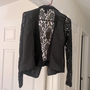 Black Lace Embellished Blazer